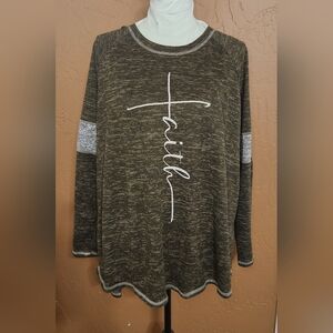 Faith Graphic Long Sleeve Top. This is the softest material ever. Sz3X  Maurice